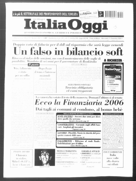 Italia oggi : quotidiano di economia finanza e politica